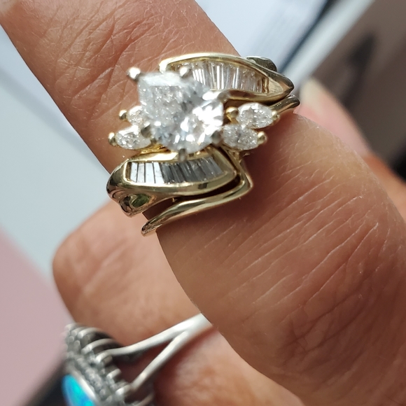 Wedding and engagement 14 k gold - Picture 1 of 4